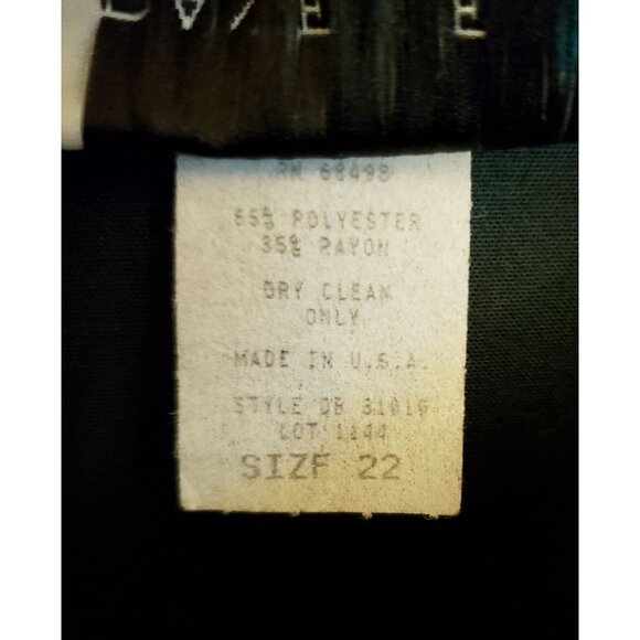 Vintage Danielle B Dark Green Faux Wrap Pencil Midi Skirt Sz 22 EUC - Picture 12 of 12